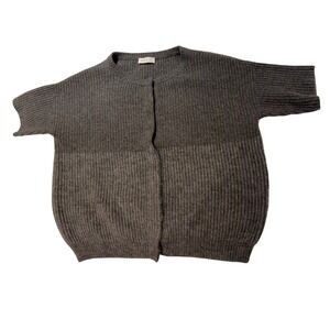 ST. EMILE Mohair‎ Wool Cashmere Blend Ribbed Cardigan Gray Size 6